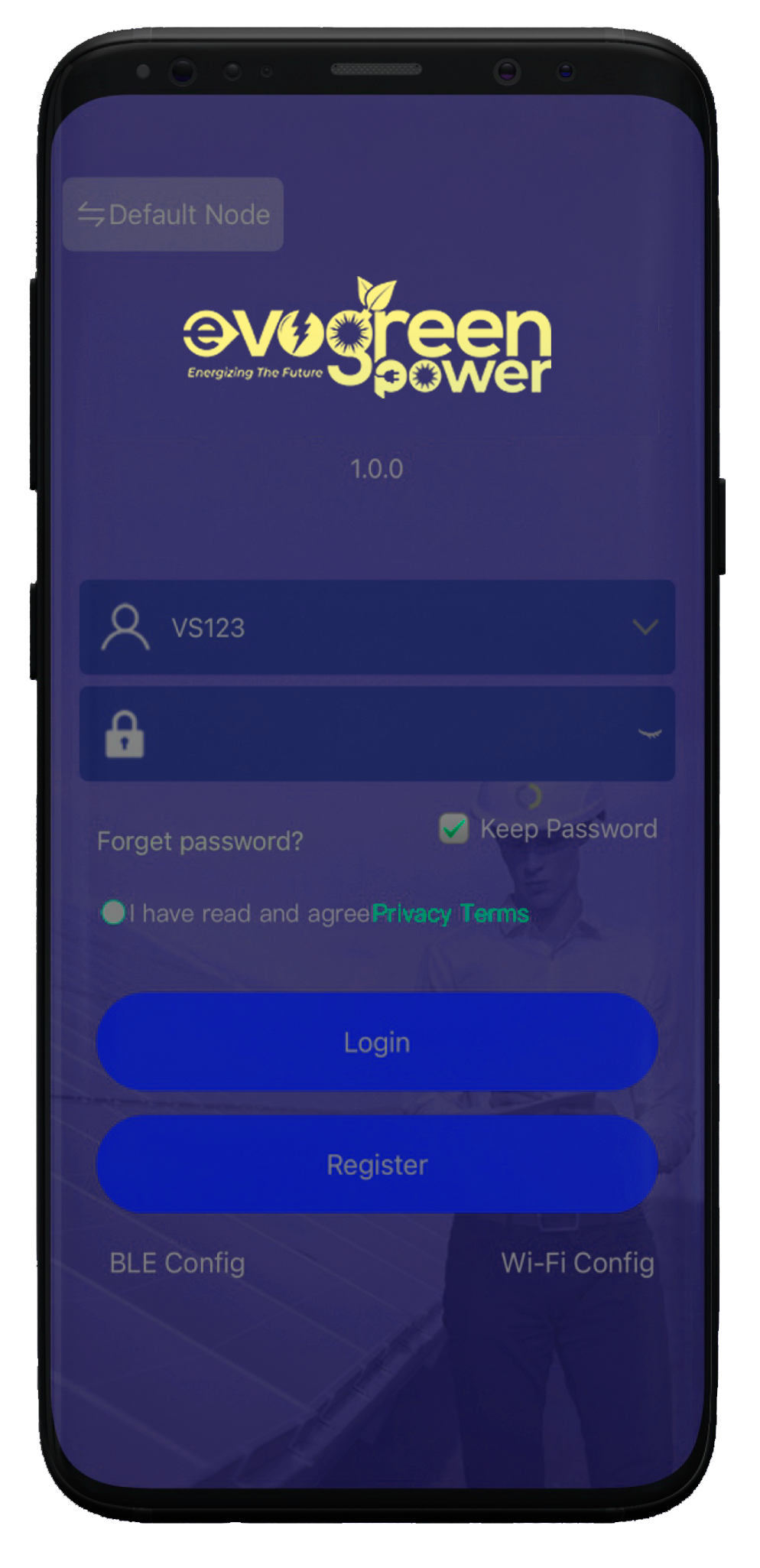 Mobile app for Inverter of Evogreen Power